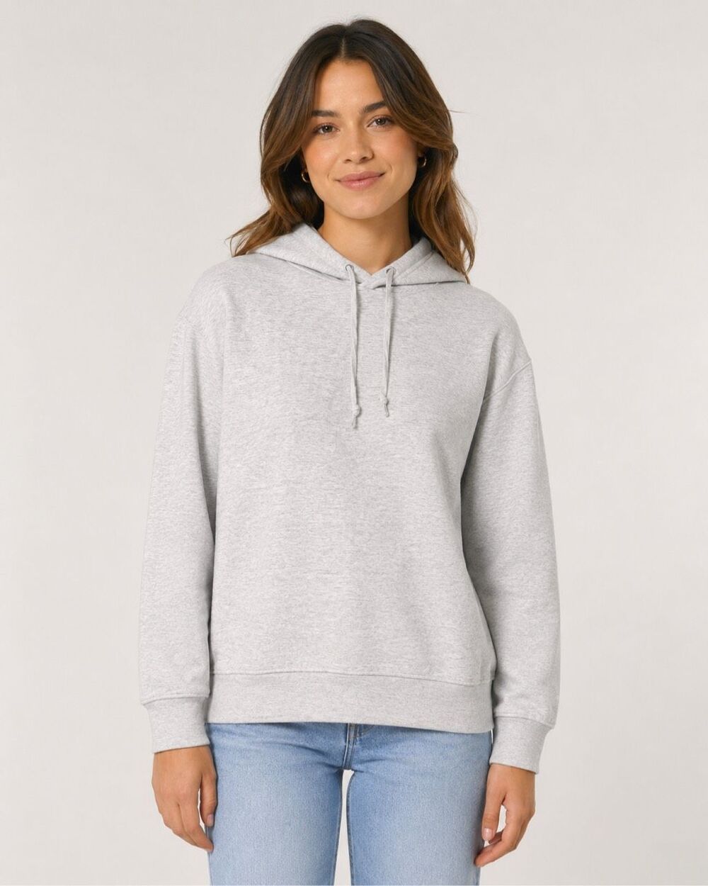 Quince Supersoft Fleece Pullover Hoodie Heather Gray Size Medium Modal Blend
